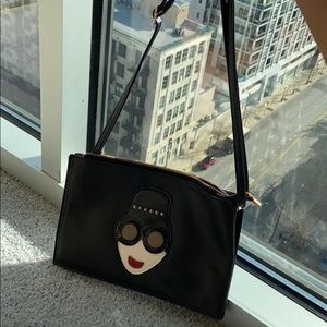 Black graphic purse